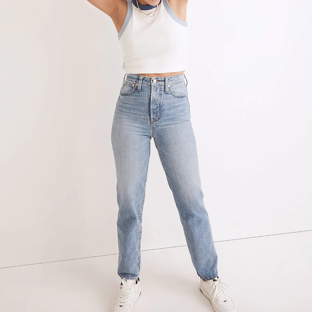 Madewell The Curvy Perfect Vintage Straight Jean in Seyland Wash sz 28
